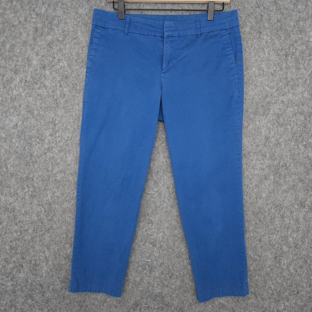 KUT From The Kloth Pants Womens 10 Blue Taylor Crop Trouser Stretch Chino Casual